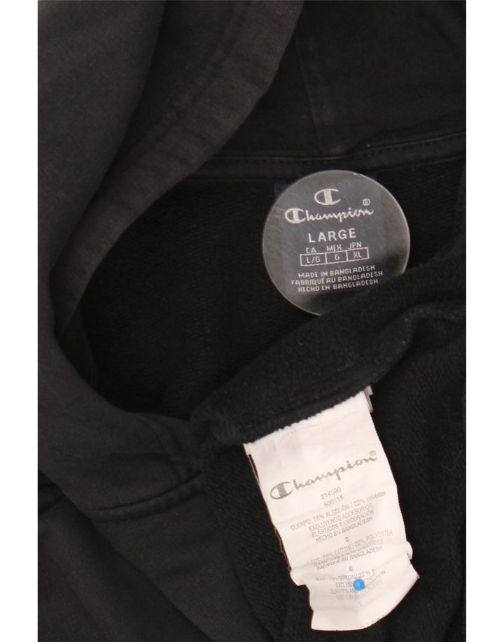 Champion Herren-Kapuzenpullover mit Reißverschluss, groß, aus schwarzer Baumwolle