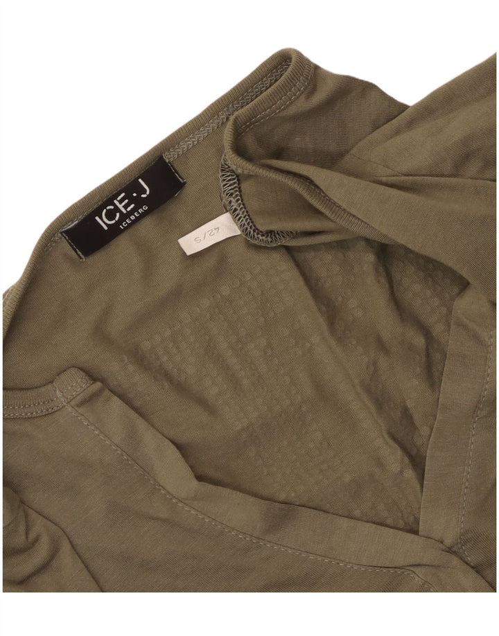 Iceberg Womens Graphic Top Langarm UK 10 Small Khaki