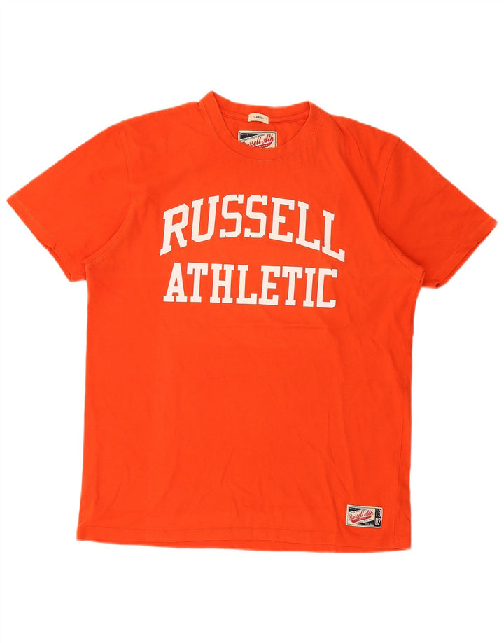 Russell Athletic Herren-T-Shirt mit Grafik, Größe L, Orange