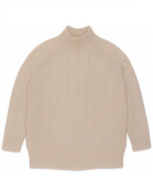 Marks & Spencer Damen-Pullover mit Rollkragen, Gr. 40, Beige, Acryl