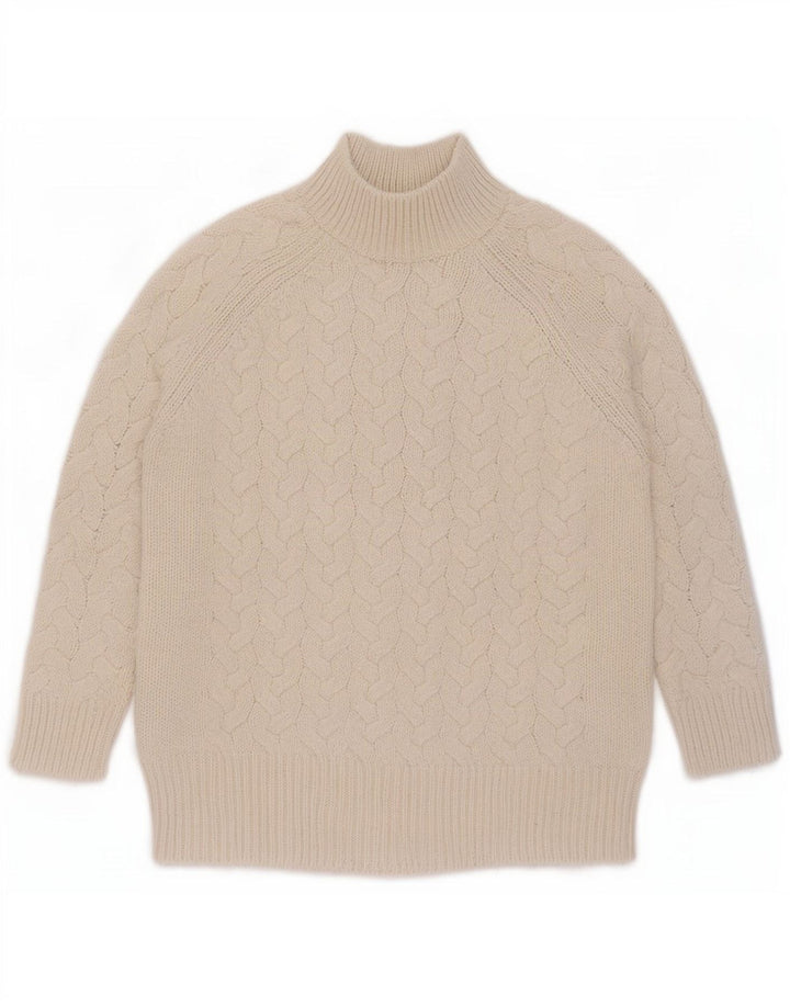 Marks & Spencer Damen-Pullover mit Rollkragen, Gr. 40, Beige, Acryl