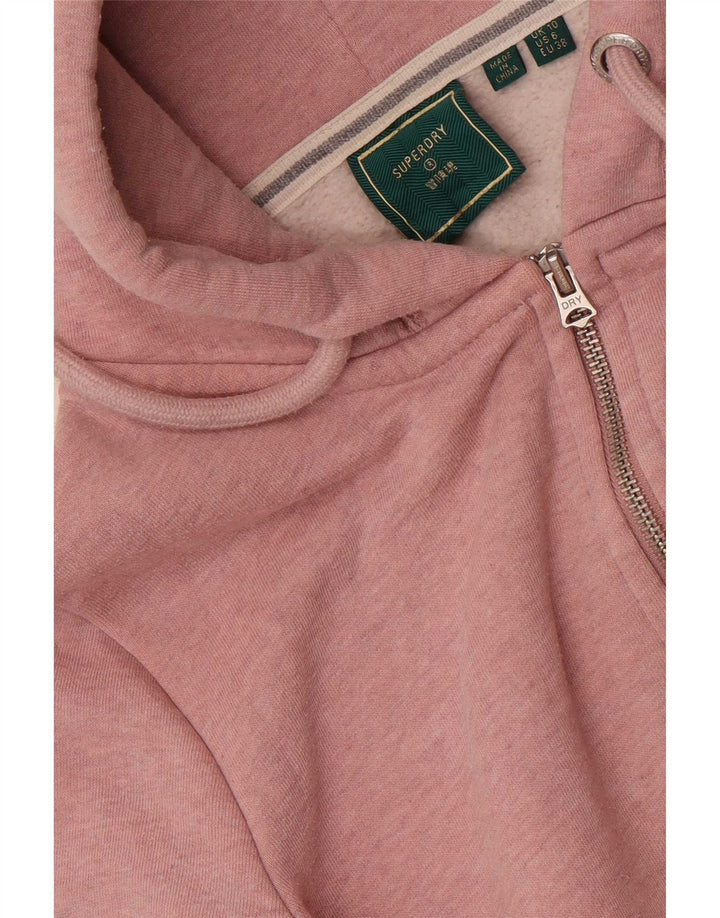 Superdry Damen Zip Hoodie Pullover UK 10 Small Pink