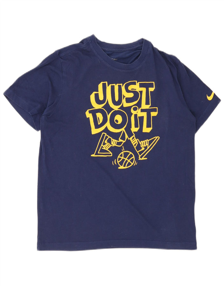 Nike Herren-T-Shirt mit Grafik, mittelgroß, marineblau, Baumwolle