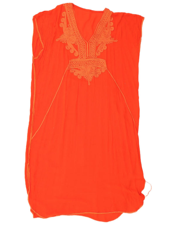 VINTAGE Ärmelloses Damen-Kaftankleid UK 20 2XL Orange