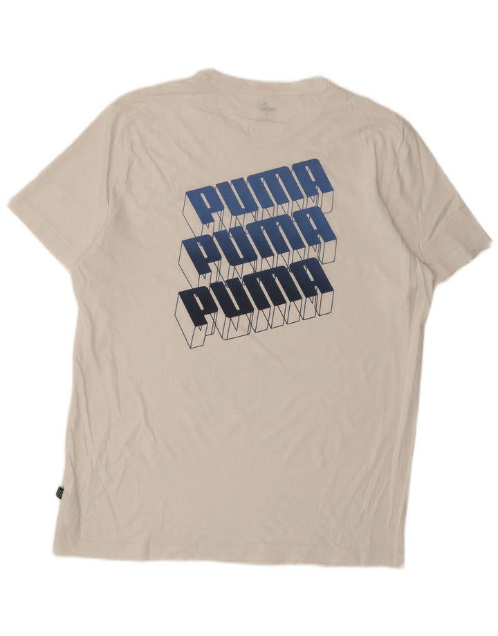 Puma Herren Grafik T-Shirt Top 2XL Weiße Baumwolle