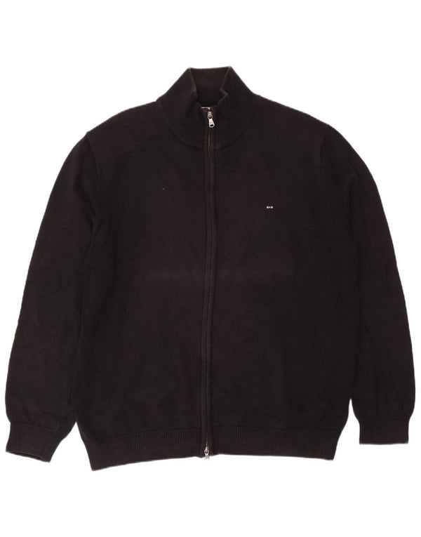 Eden Park Herren-Cardigan mit Grafik, XL, schwarze Baumwolle