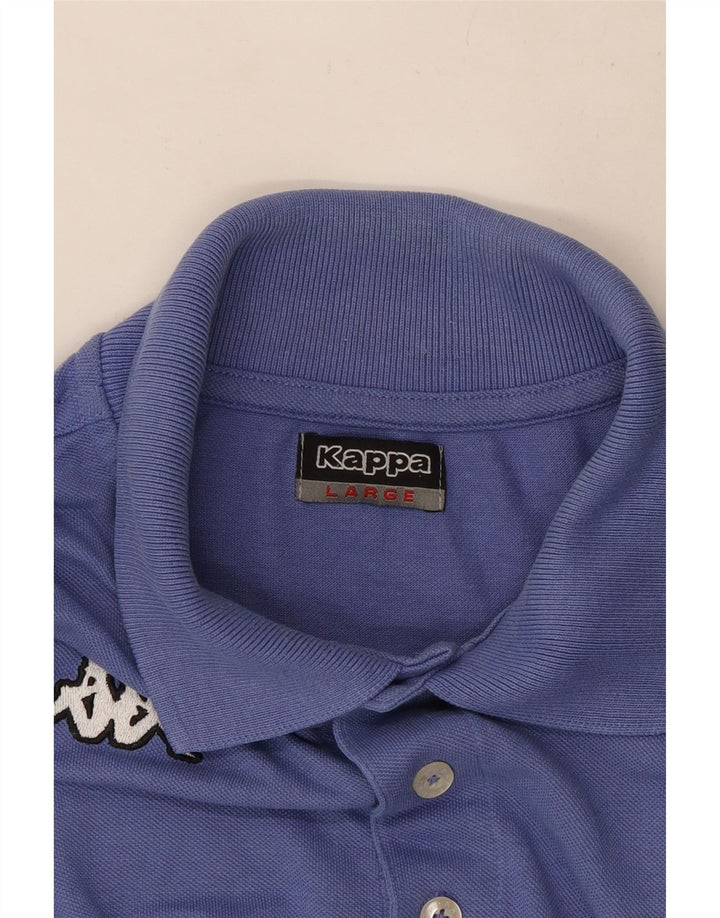 Kappa Herren Langarm-Poloshirt, groß, Blau