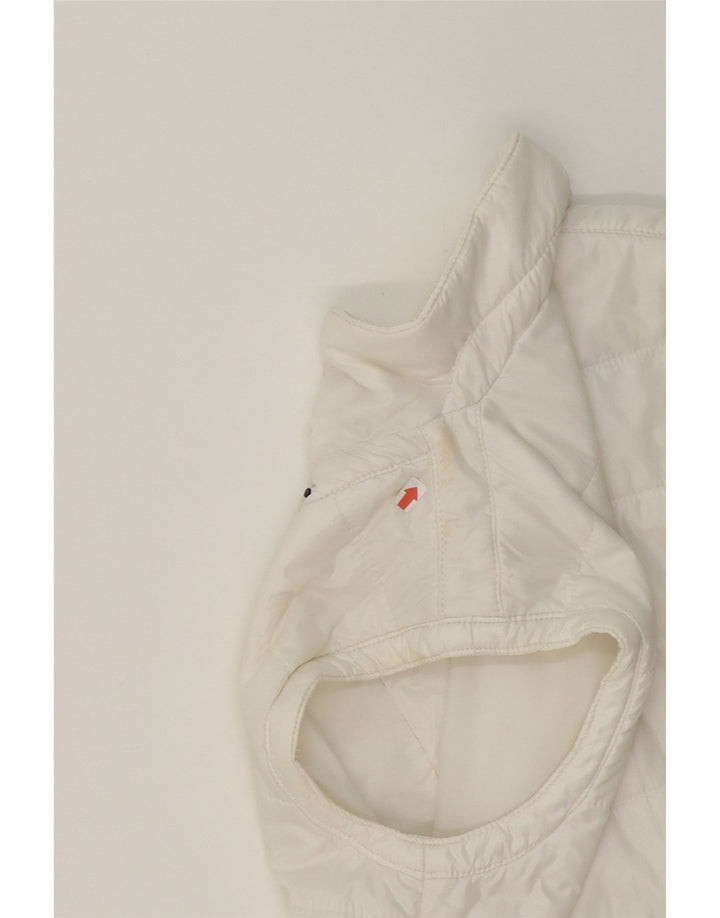 VINTAGE Womens Padded Gilet UK 14 Medium White Vintage Vintage and Second-Hand Vintage from Messina Hembry 