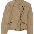 Zara Damen Bomberjacke UK 12 Mittelbeige Baumwolle
