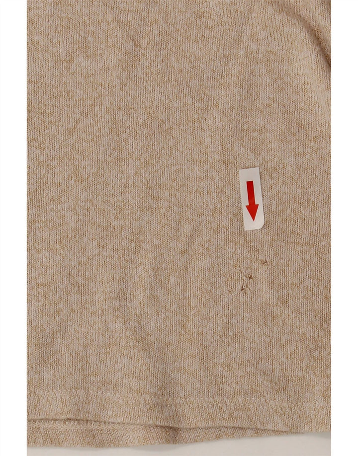 Zara Damen Bluse Top UK 14 Large Beige Viskose