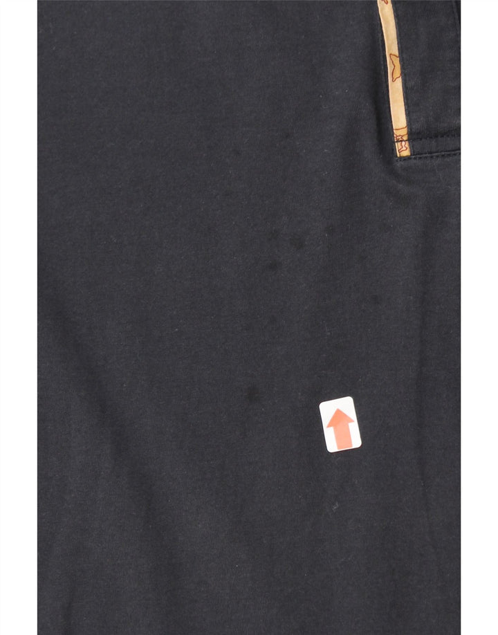 ALVIERO MARTINI Mens Long Sleeve Polo Shirt Medium Navy Blue Vintage ALVIERO MARTINI and Second-Hand ALVIERO MARTINI from Messina Hembry 