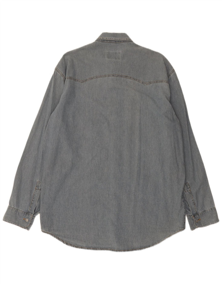 Vintage Herren Jeanshemd Groß Blau