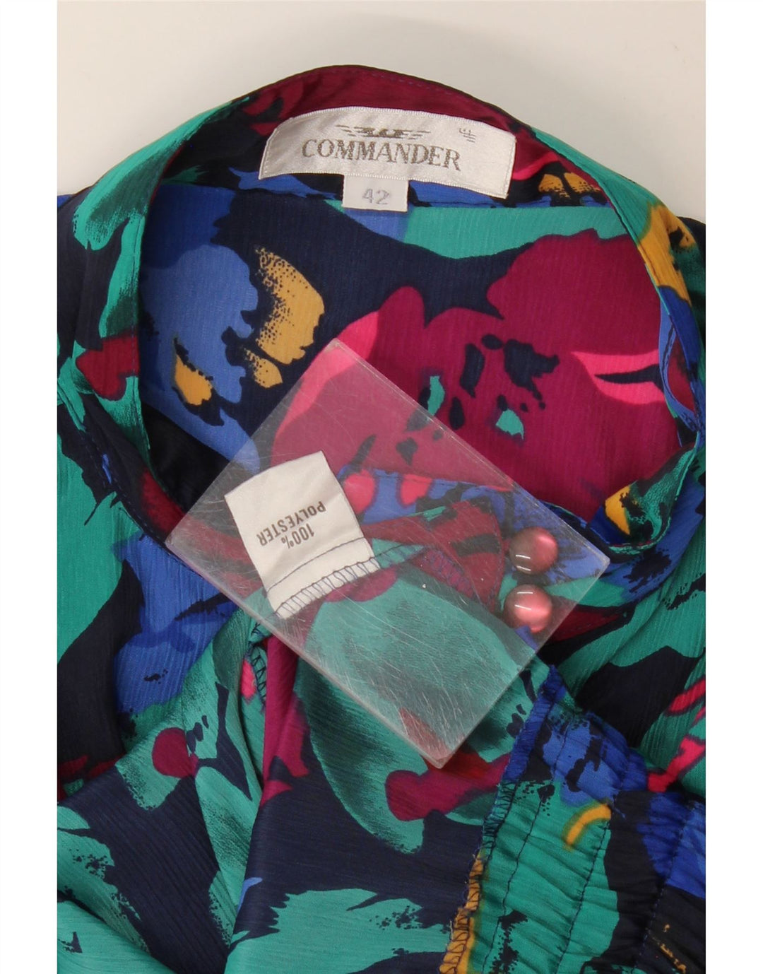 COMMANDER Crop-Hemdbluse für Damen, EU 42, groß, mehrfarbig, mit Blumenmuster