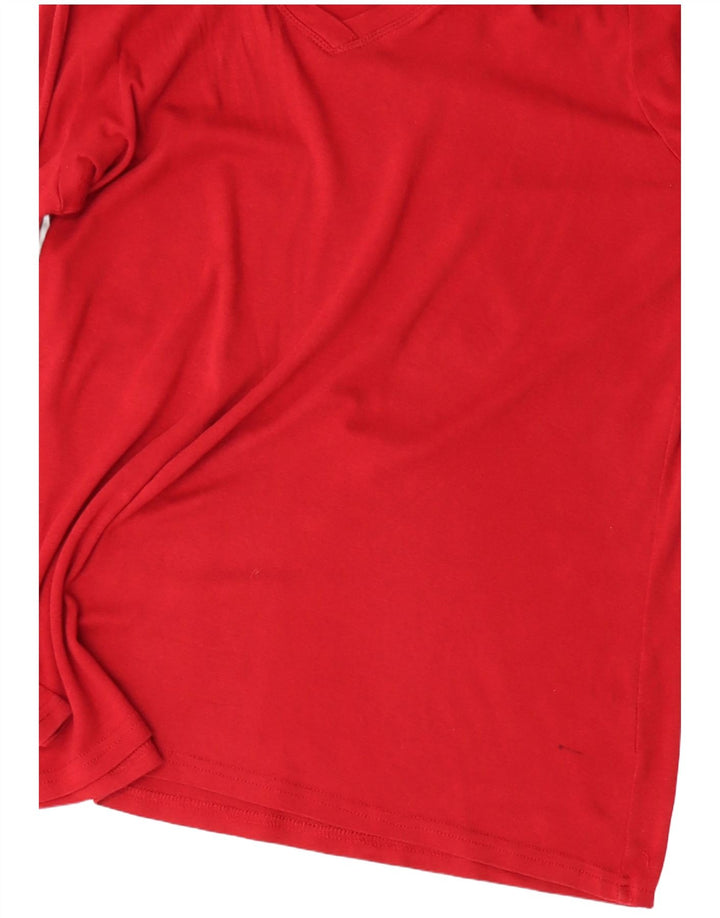 Eddie Bauer Damen Top Langarm UK 16 Große rote Baumwolle