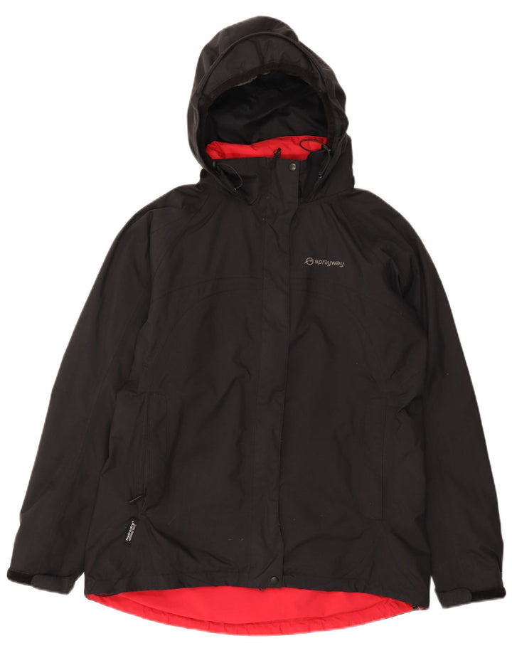 Sprayway Damen-Regenjacke mit Kapuze, UK 12, mittelschwarz, Polyamid