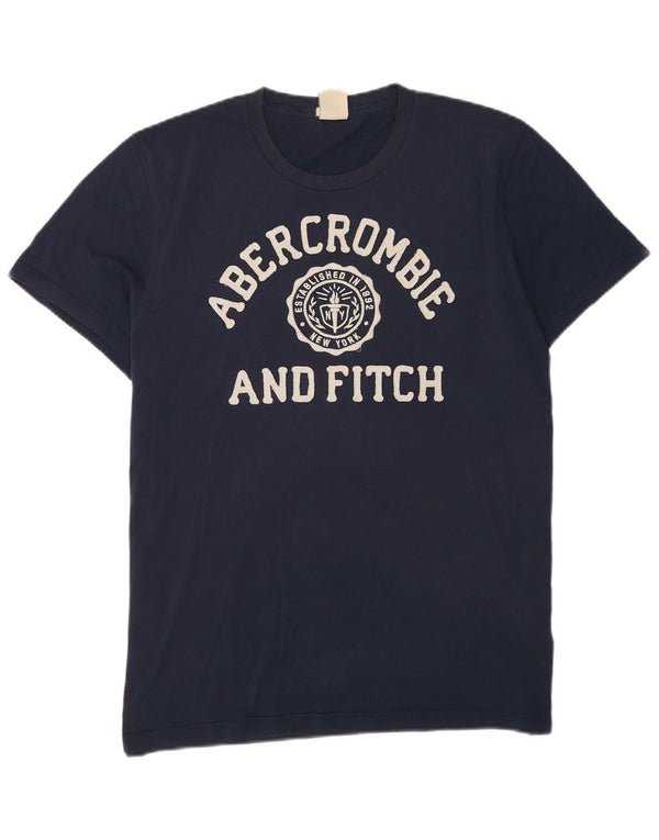 Abercrombie & Fitch Herren Muscle Graphic T-Shirt Top 2XL Marineblau Baumwolle