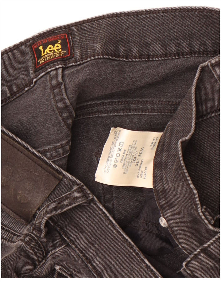 Lee Herren Luke Slim Jeans W32 L30 Graue Baumwolle