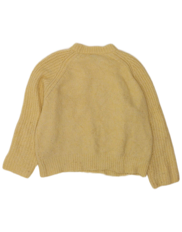 Zara Damen-Pullover, übergroß, Rundhalsausschnitt, Gr. 14, Mittelgelb