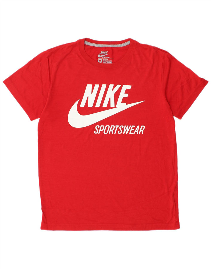 Nike Herren Slim Fit Graphic T-Shirt Top Mittelrot