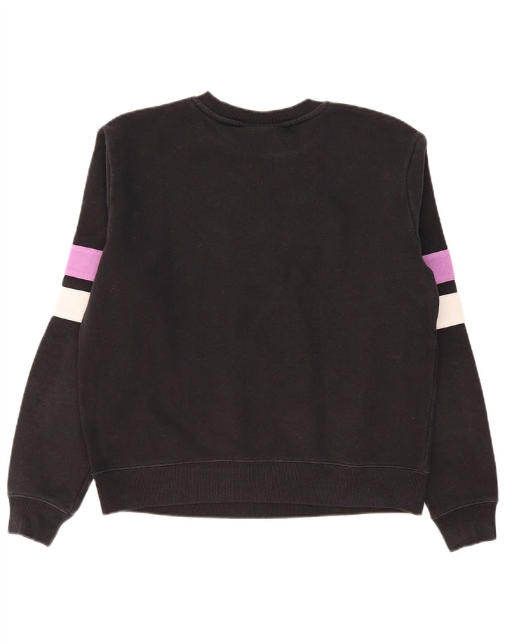 Fila Damen Grafik-Sweatshirt-Pullover UK 16 Large Schwarz Colourblock
