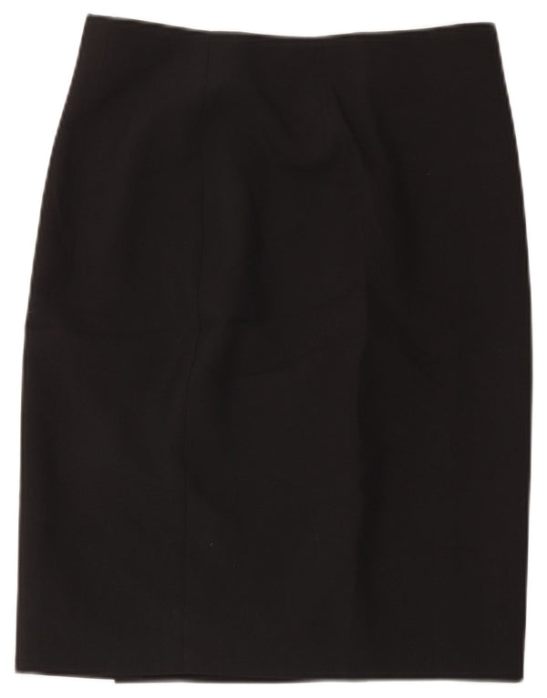 Marks & Spencer Damen Bleistiftrock UK 12 Medium W32 Schwarz Polyester
