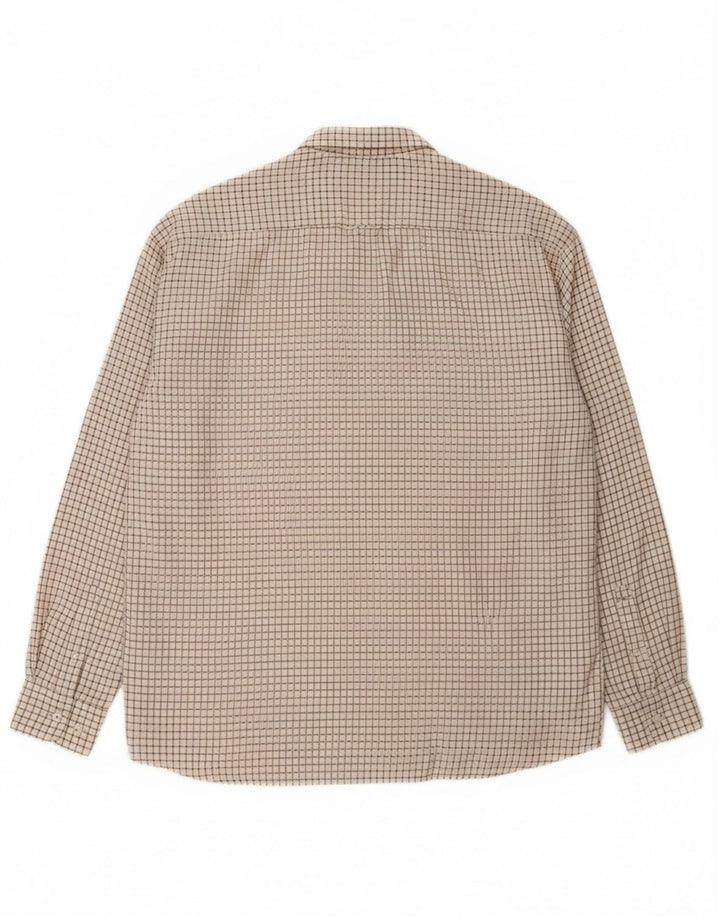 FILA Mens Shirt XL Off White Check Cotton