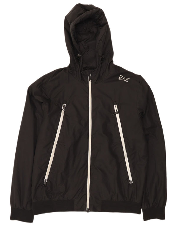 Emporio Armani Herren-Regenjacke mit Kapuze, UK 42, XL, Schwarz, Polyamid
