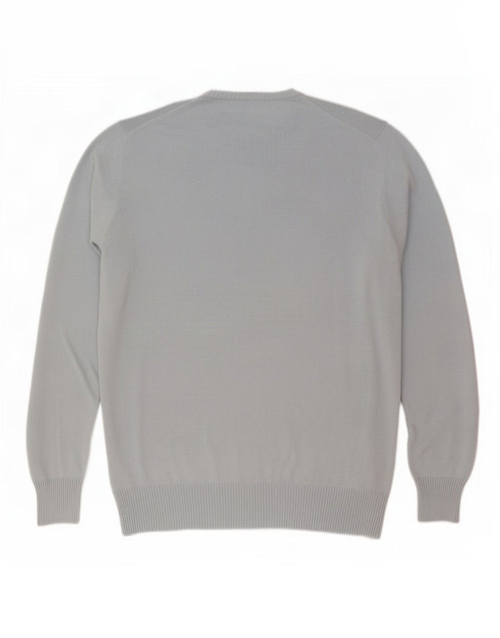 Zara Herren-Pullover mit Rundhalsausschnitt, XL, blaue Baumwolle