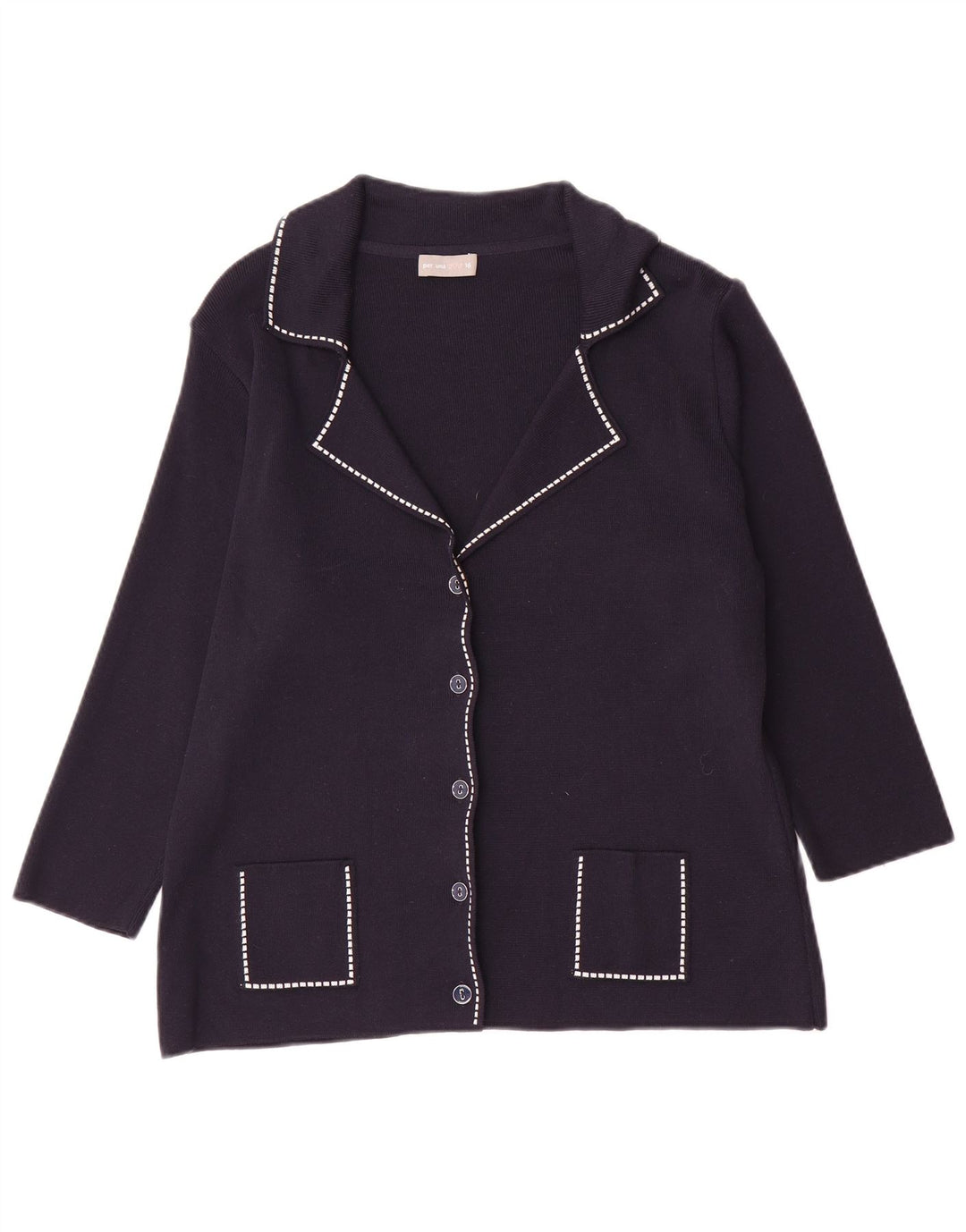 Marks & Spencer Damen Per Una Cardigan Pullover UK 16 Large Marineblau