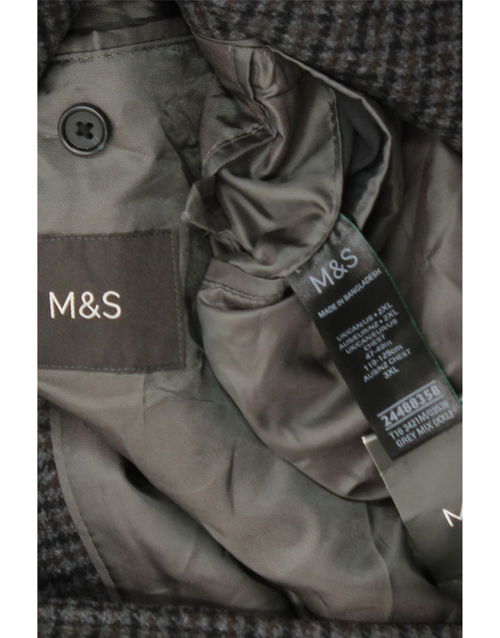 Marks & Spencer Herrenmantel UK 44 2XL Graue Hahnentrittwolle