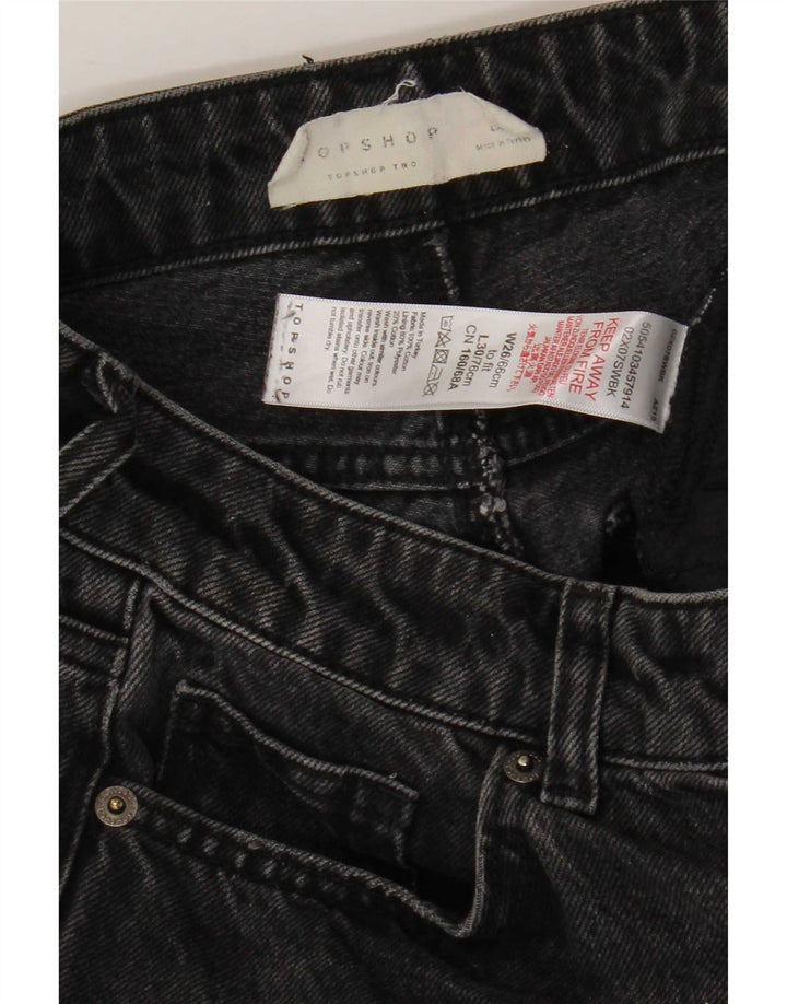 Topshop Damen Schlagjeans W26 L30 Graue Baumwolle