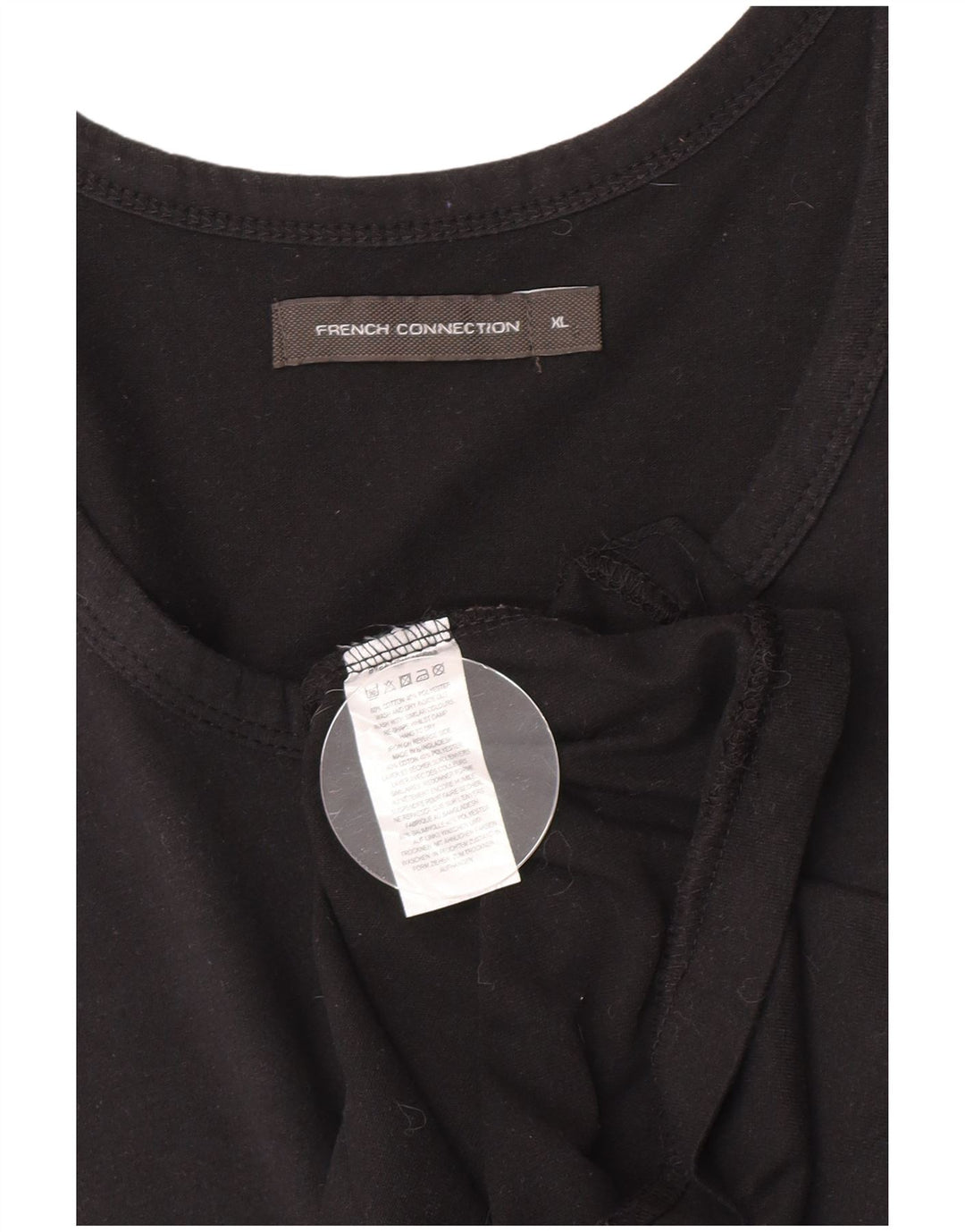 French Connection Herren-Weste-Top XL aus schwarzer Baumwolle