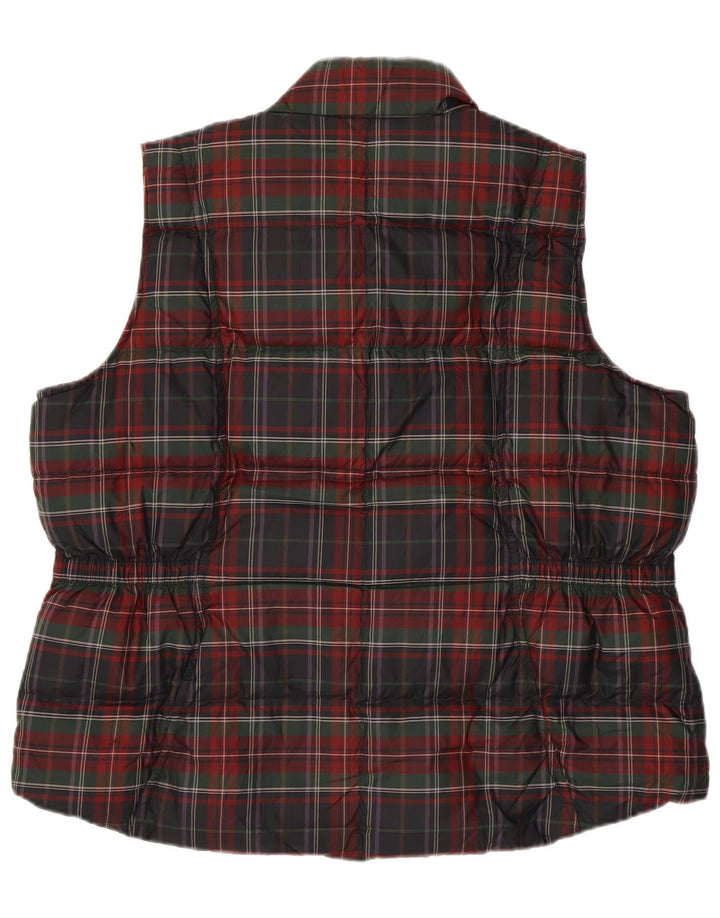 EDDIE BAUER Damen Wattierte Weste UK 20 2XL Rot kariertes Polyester