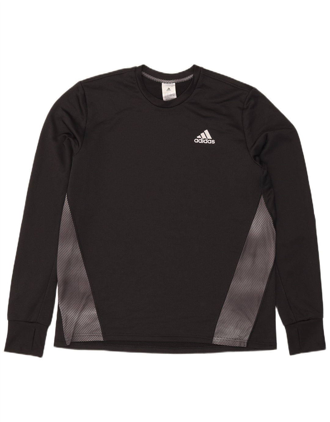 Adidas Herren Aeroready Top Langarm Großes schwarzes Colourblock-Polyester