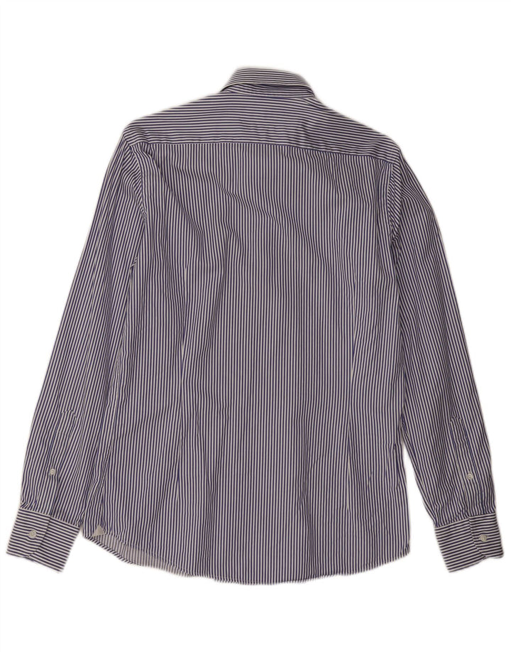 Massimo Dutti Herrenhemd Größe 15 1/2 39 Mittelblauer Nadelstreifen