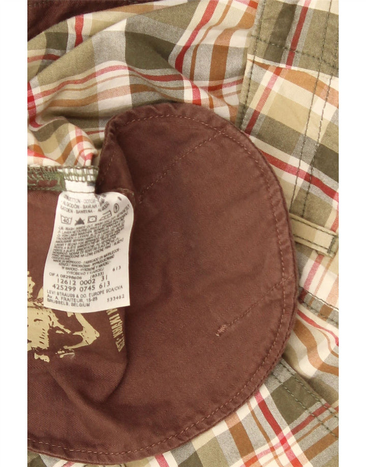 DOCKERS Herren-Cargoshorts mit schmaler Passform, W32, mittelgroß, mehrfarbig, kariert, Baumwolle
