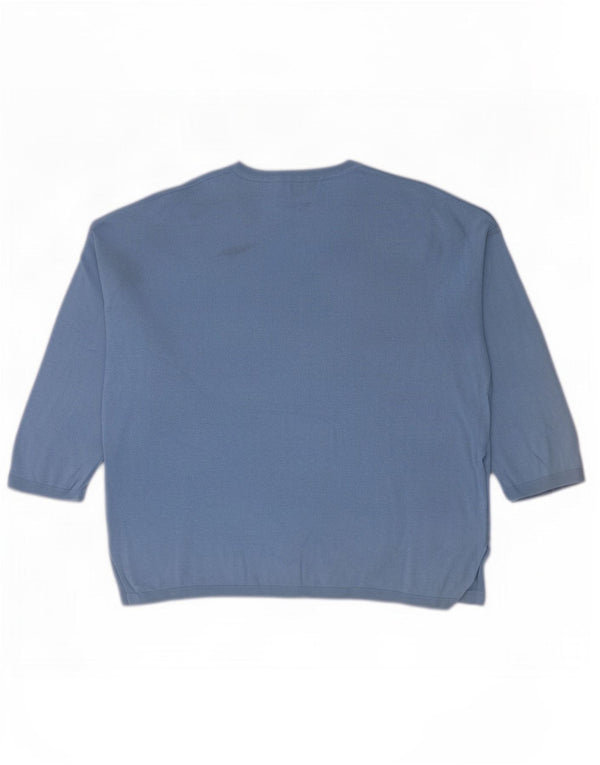 Massimo Dutti Damen-Sweatshirt mit 3/4-Ärmeln, übergroß, Gr. 6, XS, Blau