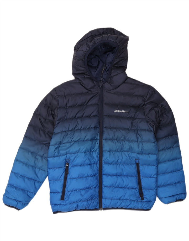 Eddie Bauer Wattierte Jacke mit Kapuze für Jungen, 10–11 Jahre, mittelgroß, Marineblau