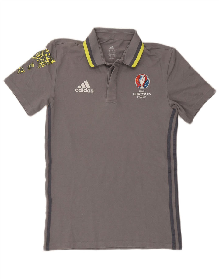 Adidas Herren Climalite Graphic Poloshirt Kleine graue Baumwolle