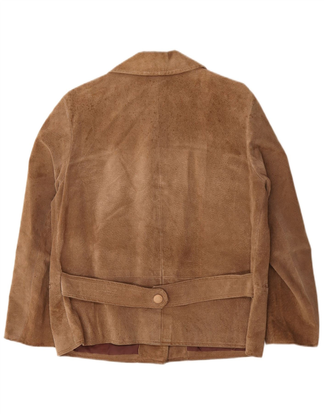 Vintage Damen 3-Knopf-Wildleder-Blazerjacke UK 16 Large Beige