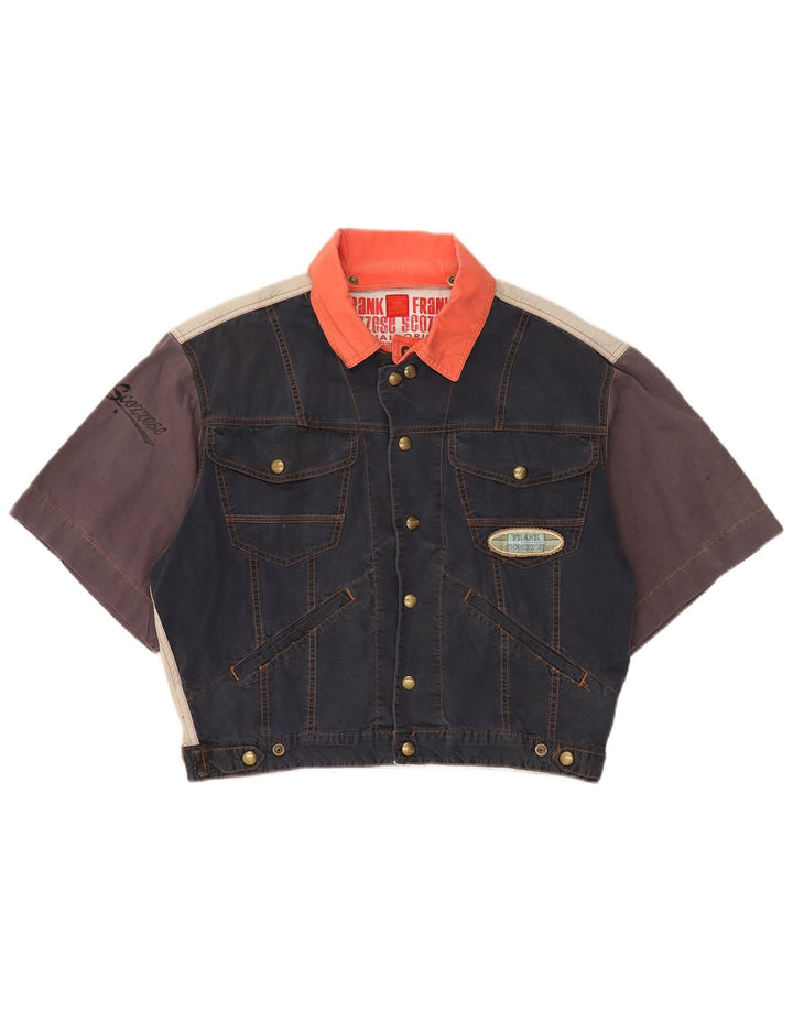 Frank Scozzese Herren-Jeansjacke in Übergröße, Größe UK 38, mittleres Marineblau