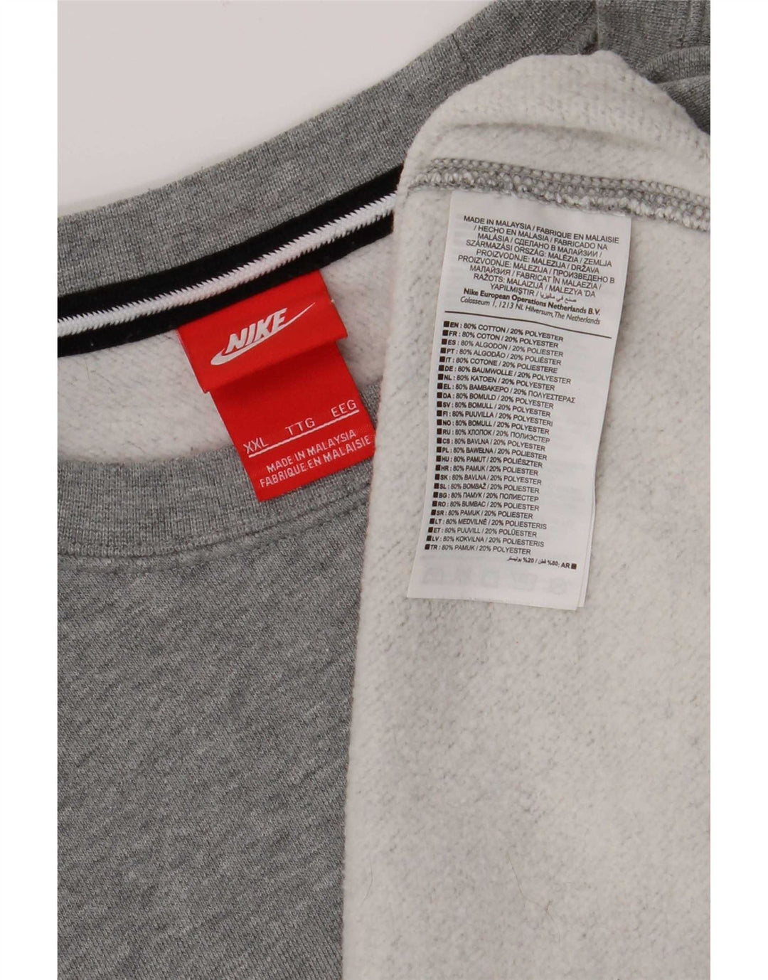 Nike Herren Sweatshirt Pullover 2XL Grau Baumwolle