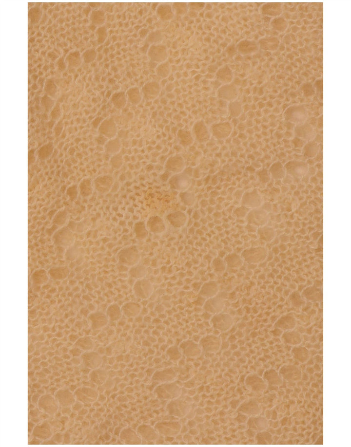 VINTAGE Damen Crop Pullover mit U-Boot-Ausschnitt, UK 12, Mittelbeige