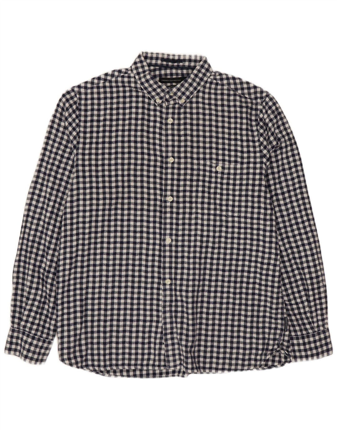 FRENCH CONNECTION Herren-Flanellhemd, normal, groß, marineblau, kariert