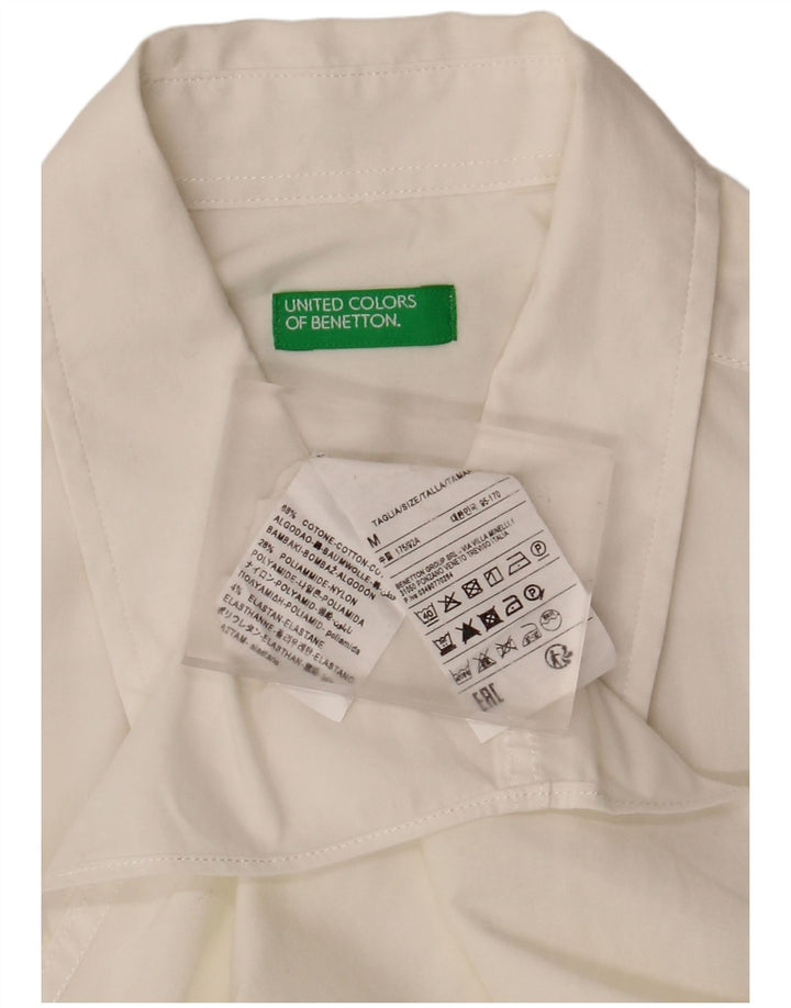 Benetton Herrenhemd Medium Off White Cotton