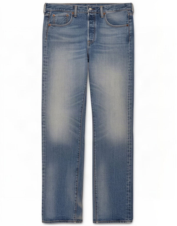 Levi's Damen 501 Straight Jeans W33 L38 Blaue Baumwolle