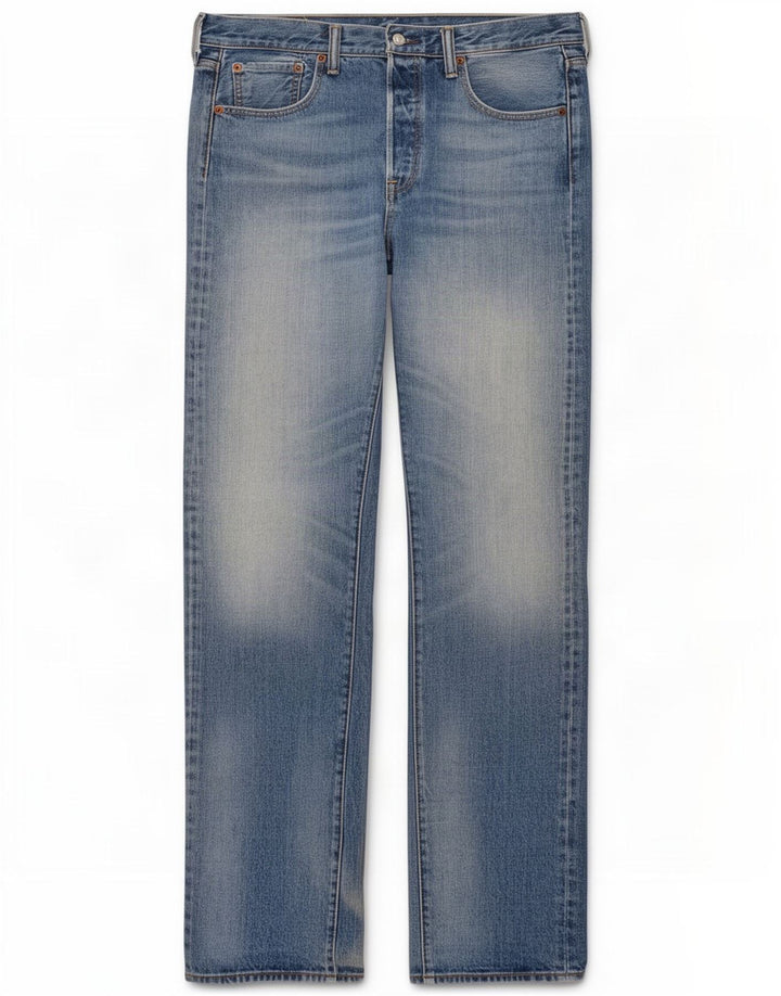 Levi's Damen 501 Straight Jeans W33 L38 Blaue Baumwolle