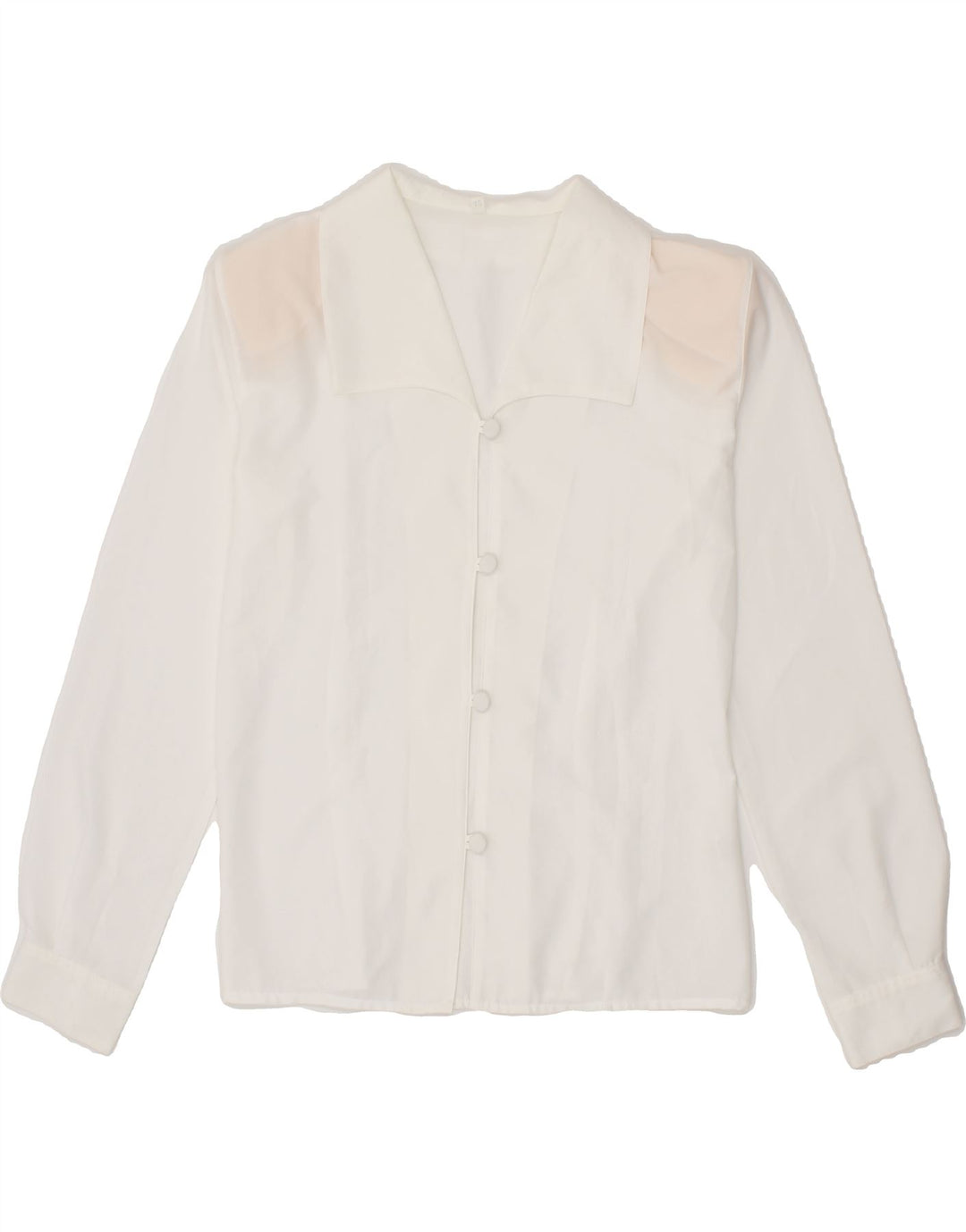 VINTAGE Womens See Through Shirt Blouse IT 42 Medium White Polyester Vintage Vintage and Second-Hand Vintage from Messina Hembry 