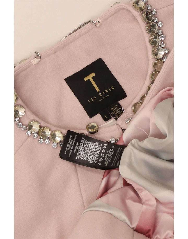 Ted Baker Damen Ponchomantel UK 14 Große rosa Wolle
