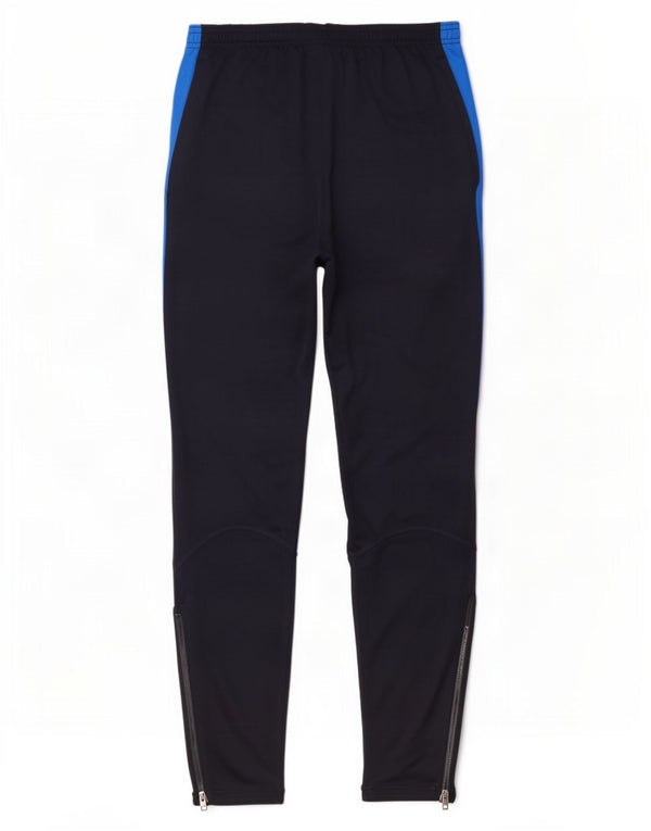 Nike Mens Dri Fit Tracksuit Trousers Small Navy Blue Colourblock Polyester